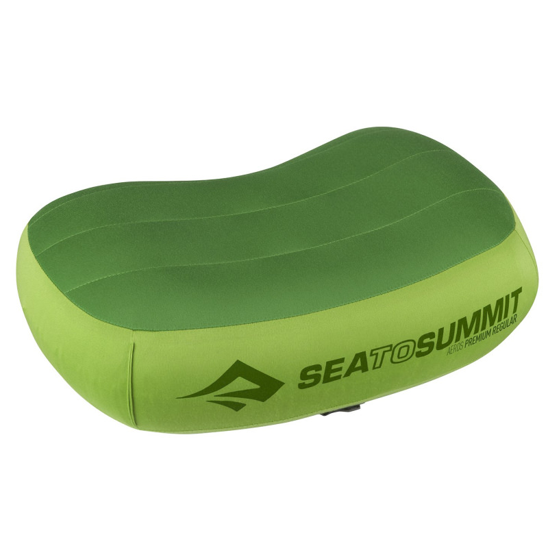 Green air inflatable backpacking pillow